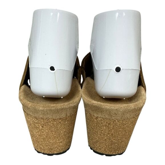 Birkenstock Papillio Namica Suede Leather Tea Women's Tan Wedge Sandals size 7 - Picture 8 of 8